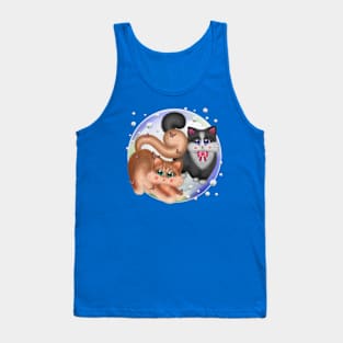 Adorable Cats with Bubbles and Butterflies Tank Top